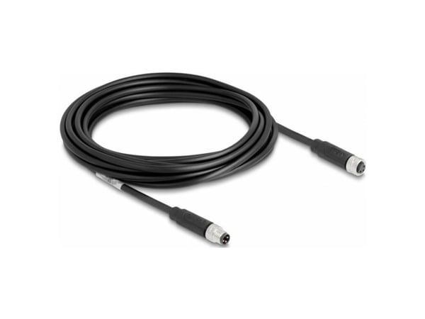 Delock - Patchkabel - 3 pin M8 (han) til 3 pin M8 (hun) - 5 m - 4.6 mm - STP - IP67 - lajittelu - lajiteltu