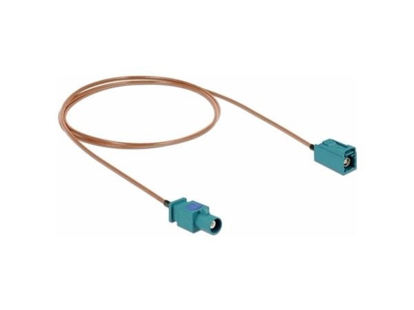 Delock - Antennekabel - FAKRA Z-kobling plugg til FAKRA Z-kobling beholder - 50 cm - koaksial - RAL 5021, vannblå