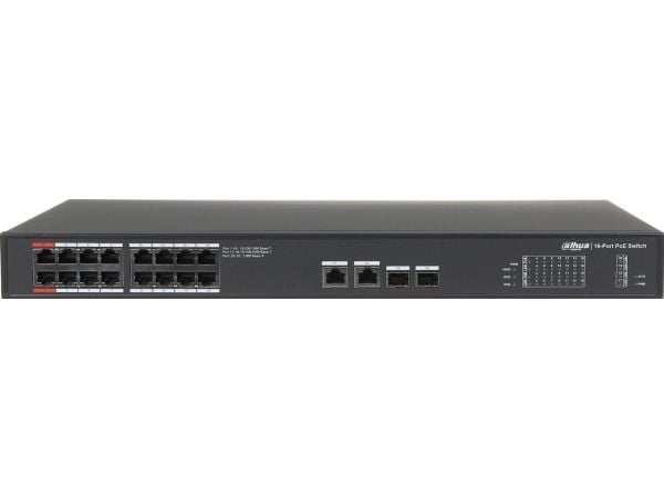 Haarukkakytkin|DAHUA|DH-PFS3220-16GT-240-V2|Tyyppi L2|PComputer/Pedestal|2xSFP|PoE-yhteydet 16|240 wattia|DH-PFS3220-16GT-240-V2