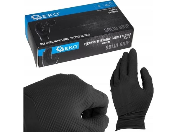 Nitrilhandskar SOLID GRIP, 50 st. stl. S, svarta (10)