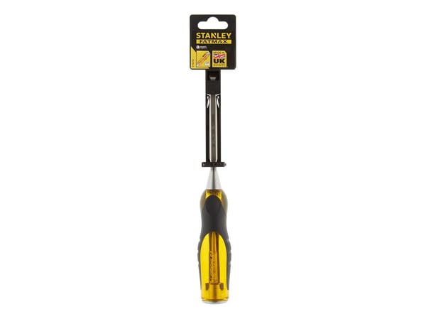 Stanley FATMAX 0-16-252, Bred meisel, Kromvanadiumstål, Sort, Gult, Metall, Plast, Gummi, 8 mm, 12,5 cm