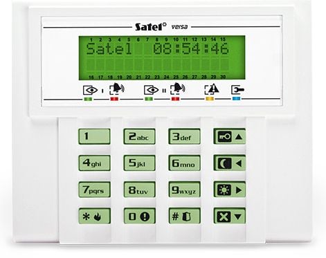Manöverpanel för larmsystem, LCD, för Versa-system, Satel VERSA-LCD-GR