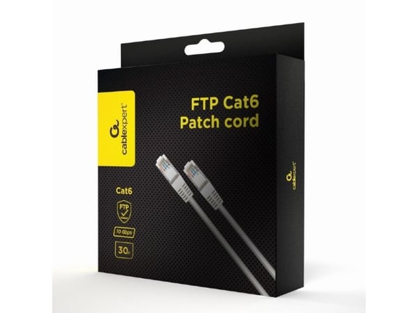 Cablexpert - Koblingskabel - RJ-45 (hann) til RJ-45 (hann) - 6.2 mm - FTP - CAT 6 - formstøpt, uten hindringer, flertrådet - grå