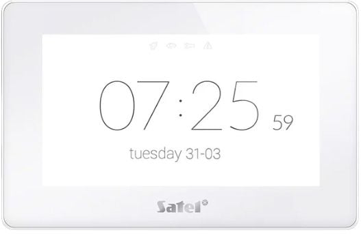 Satel KEYPAD TOUCHSCREEN INTEGRA/INT-TSH2-W, 17,8 cm (7"), 41024 x 600 piksler, LCD, Hvit, Vegg/bordplate, 12 V