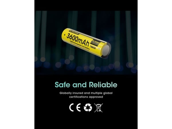 Nitecore NL1836R, 3600 mAh, 12,96 Wh, Lithium-Ion (Li-Ion), 3,6 V, 1 stykker