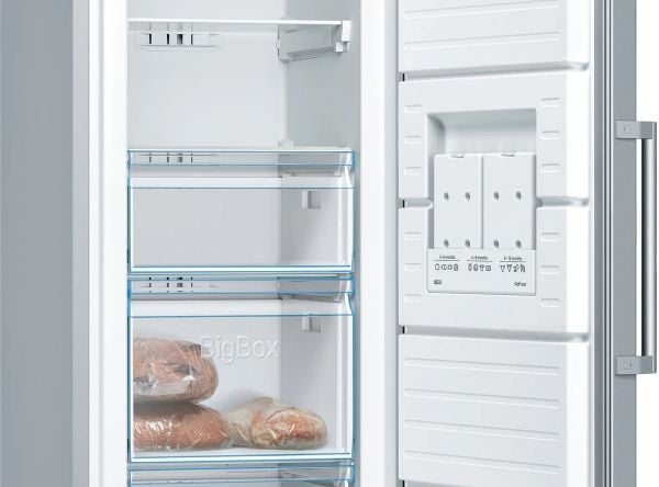 Bosch Serie | 4 GSN36VIEP - Fryser - stående - bredde: 60 cm - dybde: 65 cm - høyde: 186 cm - 242 liter - Klasse E - børstet stål