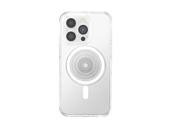 PopSockets PopGrip - Fingergrep/stativ for mobiltelefon - MagSafe, rund - blank