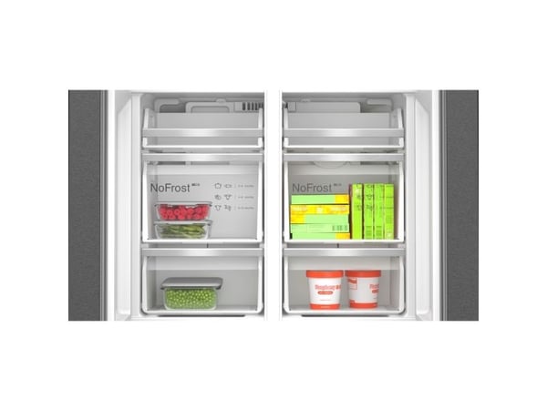 Bosch Serie | 6 KFI96AXEA - Kjøleskap/fryser - fransk dør underfryser med vannautomat, isdispenser - bredde: 90.5 cm - dybde: 73.1 cm - høyde: 183 ...