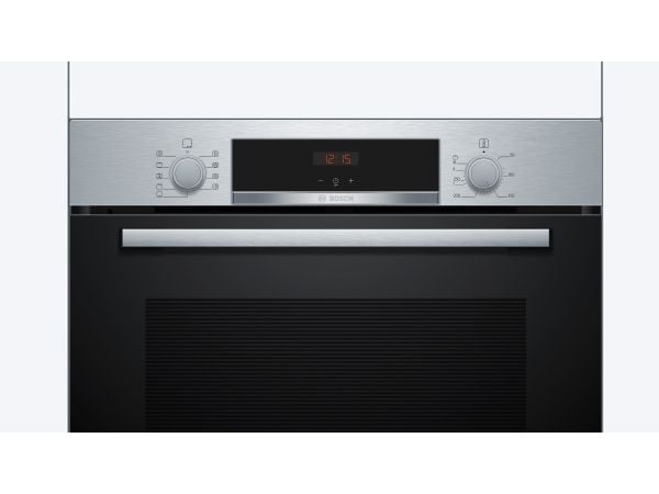 Bosch Serie | 4 HBA534BS3 - Ovn - innebygd - fordypning - bredde: 56 cm - dybde: 55 cm - høyde: 58.5 cm - med selvrens - Klasse A+ - rustfritt stål