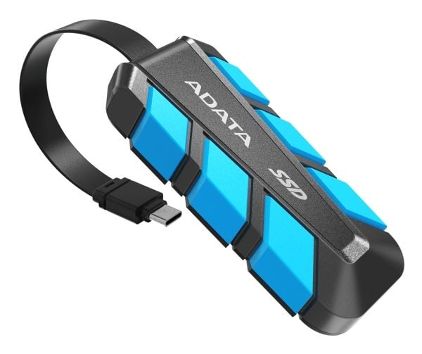 ADATA SC740 - SSD - 500 GB - ekstern (bærbar) - USB 3.2 Gen 2 (USB-C kontakt) - blå, svart