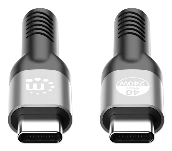 Manhattan 356381, 2 m, USB C, USB C, USB4 Gen 3x2, 40 Gbit/sek., Sort