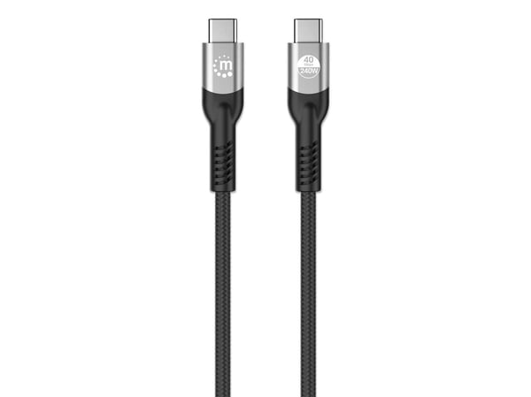 Manhattan 356381, 2 m, USB C, USB C, USB4 Gen 3x2, 40 Gbit/sek., Sort