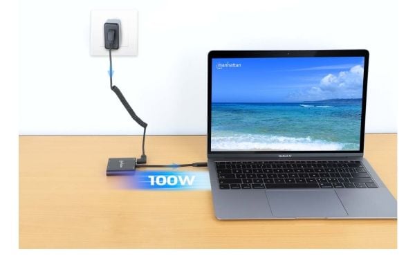Manhattan 154321, 0,15 m, USB Type-C, 2 x HDMI, Hankjønn, Hunkjønn, Rett