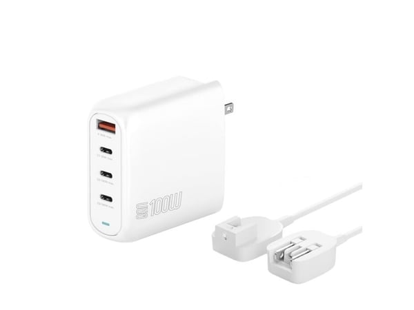 4smarts GaN FlexPro - Travel Edition - strømadapter - 100 watt - 5 A - QC 3.0, QC 4.0+, PD 2.0, PD 3.0, PD/PPS - 4 utgangskontakter (3 x USB-C, USB...