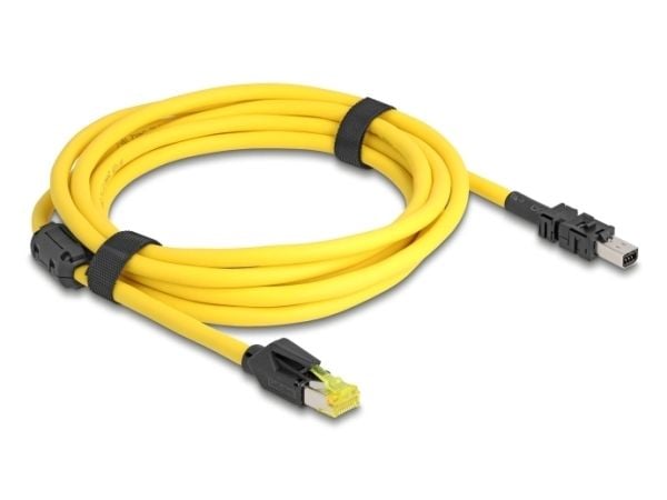Delock - Nettverkskabel - 8 pin mini I/O type 2 d-shape til RJ-45 (hann) - 3 m - 6.5 mm - CAT 6 - gul