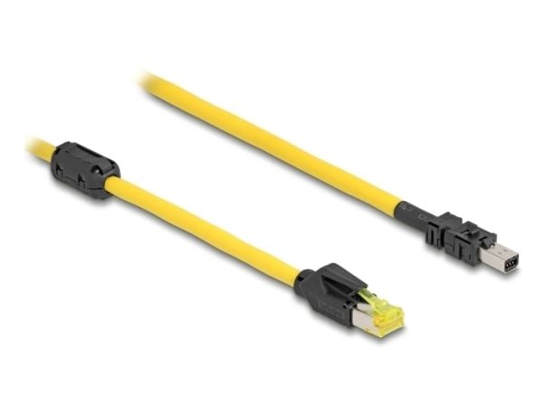 Delock - Nettverkskabel - RJ-45 (hann) til 8 pin mini I/O type 2 (hann) d-shape - 5 m - 6.5 mm - skjermet - CAT 6 - gul