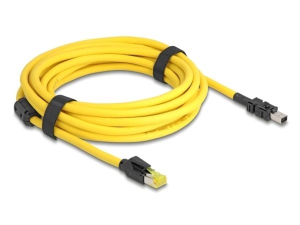 Delock - Nettverkskabel - RJ-45 (hann) til 8 pin mini I/O type 2 (hann) d-shape - 5 m - 6.5 mm - skjermet - CAT 6 - gul