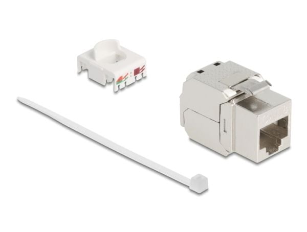 Delock - Keystone module - RJ-45 (hunn) til LSA (hunn) - STP - CAT 8.1 - sølv