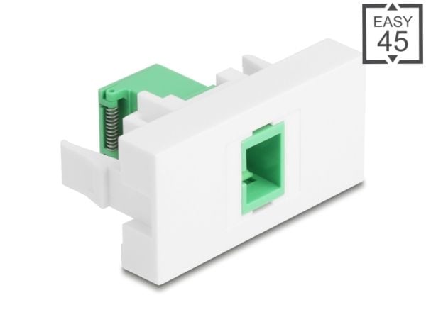 Delock Easy 45 -moduuli SC Simplex naaras SC Simplex naaraspuolelle, jossa on lasersuojalevy sisäpuolella vihreä / valkoinen