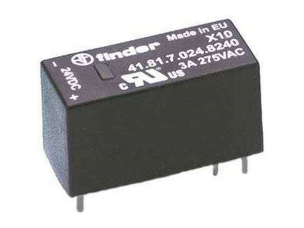 Finder miniatyrrele 24V DC inng. 3A 240V AC utg. SSR for kretskort og sokkel 95.x5.x / 93.x2 (41.81.7.024.8240)