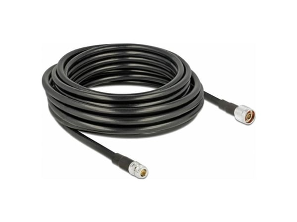 Delock - Antennförlängningskabel - N-kontakt hane till N-kontakt hona - 10 m - koaxial - svart - utomhus