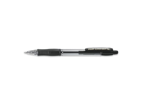 Kulepenn Pilot Super Grip, medium, sort, eske à 12 stk.
