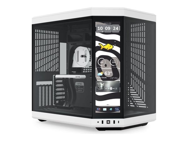 HYTE Y70 Touch - Mid tower - laajennettu ATX - sivupaneeli ikkunalla (lasi) - ei virtalähdettä (ATX) - panda - USB/Audio-antenni