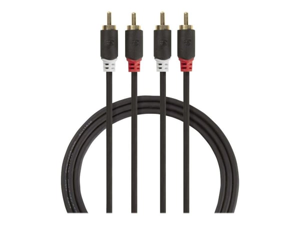 Nedis CABW24200AT20, 2 x RCA, Hanstik, 2 x RCA, Hanstik, 2 m, Antrasiittipunainen