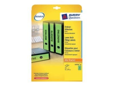 Avery L4754 - Grønn - 61 x 297 mm 60 stk (20 ark x 3) filmappeetiketter
