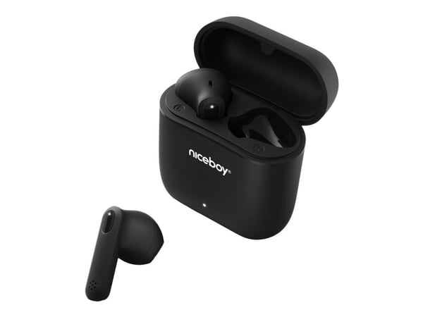 Niceboy Hive Beans - True wireless-hodetelefoner med mikrofon - i øret - Bluetooth - svart