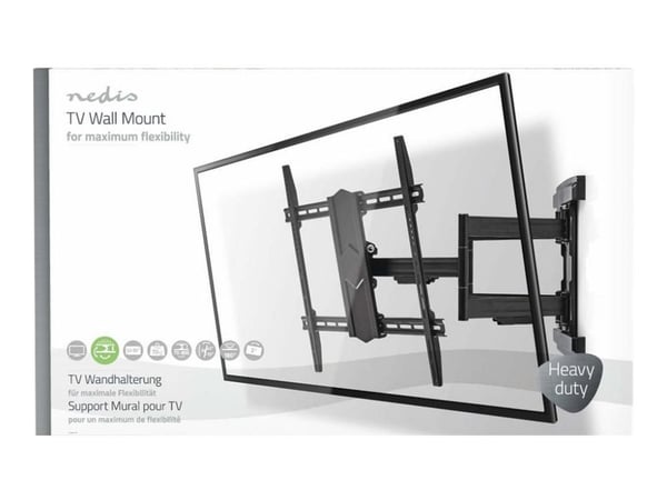 Nedis TVWM6570BK - Brakett - full bevegelse - for TV - stål - svart - skjermstørrelse: 37"-90" - veggmonterbar