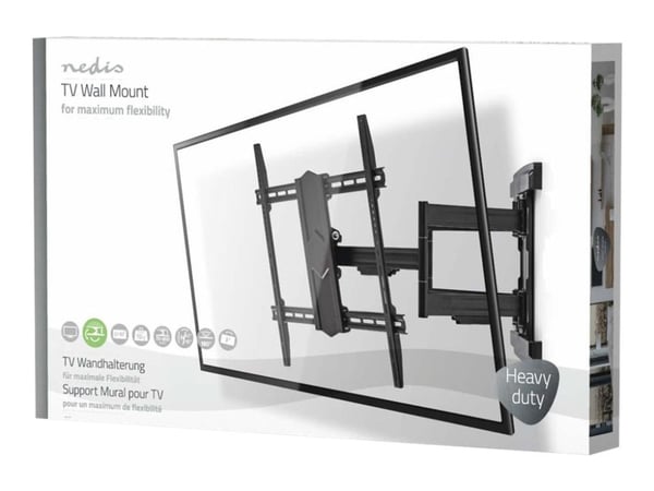 Nedis TVWM6570BK - Brakett - full bevegelse - for TV - stål - svart - skjermstørrelse: 37"-90" - veggmonterbar