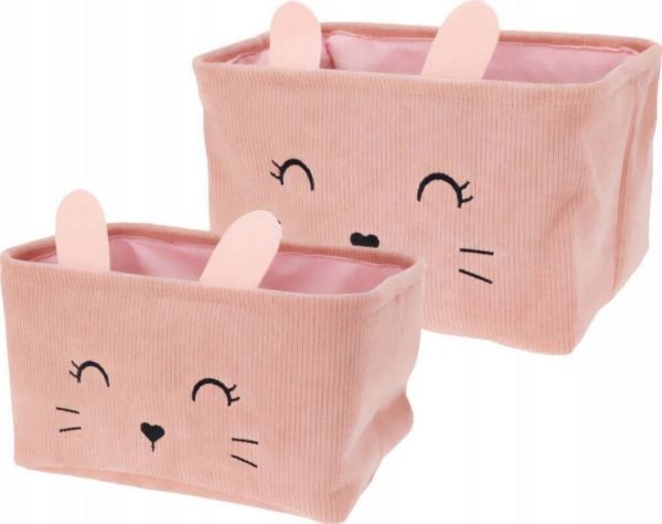 Home Styling Collection oppbevaringsbokser for leker CUTIE med ører, fløyel, 2 stk.