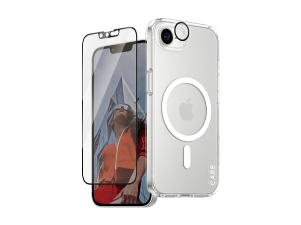 PanzerGlass 3-in-1 Case Flagship Cover + beskyttelsesglas sæt Apple iPhone 16e MagSafe-kompatibel, Stødsikker