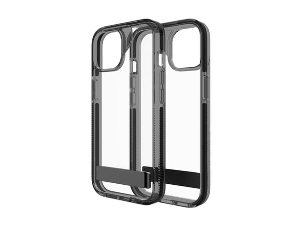 Zagg Santa Cruz - Baksidedeksel for mobiltelefon - stativ - grafen - svart, gjennomsiktig - for Apple iPhone 13, 14, 15, 16e
