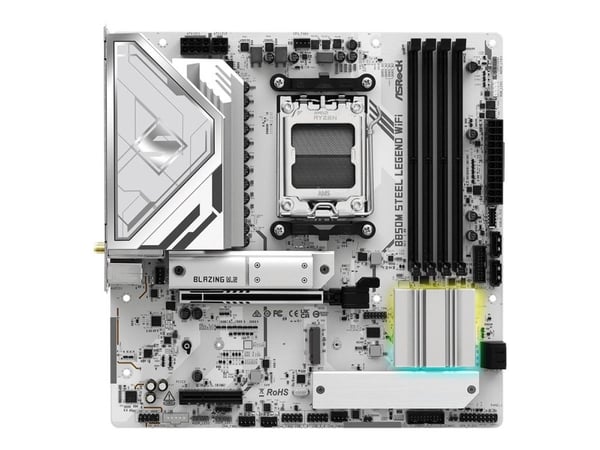ASRock B850M STEEL LEGEND WIFI - Moderkort - micro ATX - Socket AM5 - AMD B850 Chipuppsättning - USB 3.2 Gen 2, USB-C 3.2 Gen2, USB 3.2 Gen 1 - 2.5...