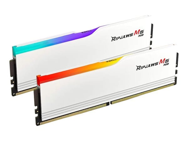 G.Skill Ripjaws M5 RGB - DDR5 - sats - 32 GB: 2 x 16 GB - DIMM 288-pin - 3000 MT/s / PC5-48000 - CL36 - 1.35 V - ej buffrad - on-die ECC - matt vit
