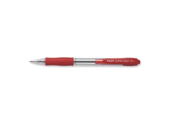 Kuglepen, Pilot Super Grip, 0,7 mm, fine, rød, pakke a 12 stk
