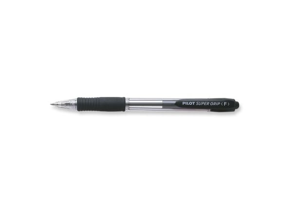 Kuglepen Pilot Supergrip Fine sort - (12 stk.)