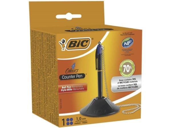 BIC 527507, Klips, Kulepenn som åpnes og lukkes ved vridning, Blå, 1 stykker, Medium