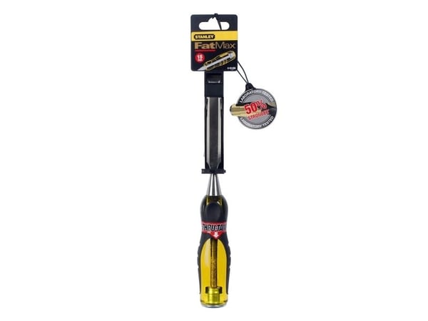 Stanley FATMAX 0-16-256, Lyhyt taltta, Kromivanadiini-teräs, musta, Keltainen, Metalli, Muovi, Kumi, 15 mm, 13 cm