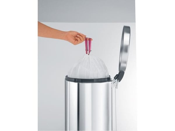 Brabantia Size B - Søppeldunkfôr - trekksnor - 5 L - høytetthetspolyetylen (LDPE) - hvit 20