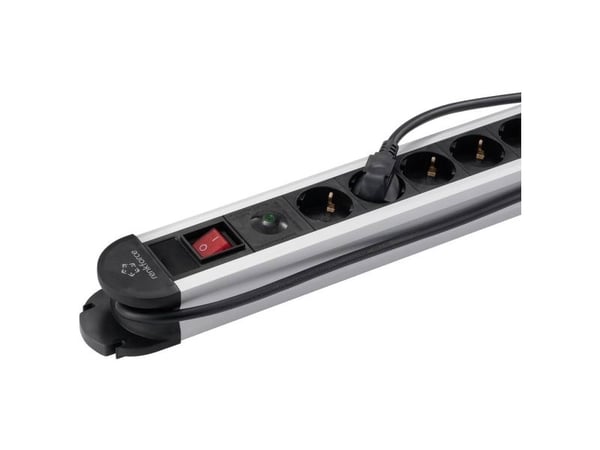 Renkforce RF-6417718 Overspenningsvern strømskinne 6-veis sort, aluminium beskyttelseskontakt 1 stk (RF-6417718)