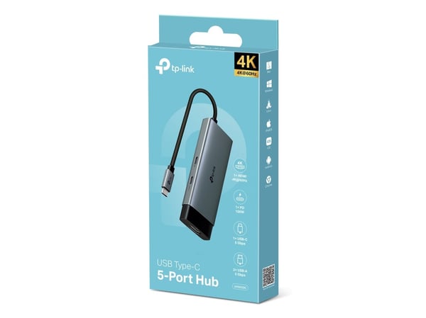 TP-Link UH5020C, USB Type-C, HDMI, USB 3.2 Gen 1 (3.1 Gen 1) Type-A, USB Type-C, 5000 Mbit/s, 60 Hz, 2160p, 4096 x 2160 piksler