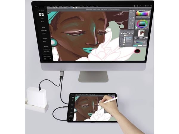 Renkforce RF-6409790, HDMI, USB-C, USB-C, 1,5 m, musta, harmaa