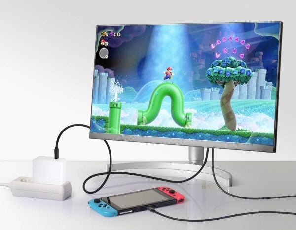 Renkforce RF-6409790, HDMI, USB-C, USB-C, 1,5 m, musta, harmaa