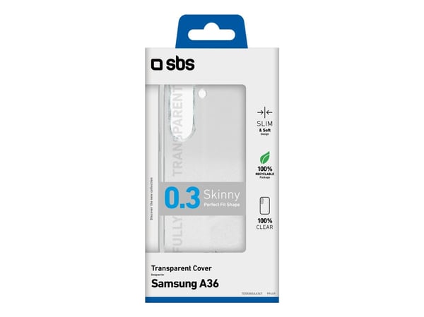 SBS TESKINSAA36T, Suojus, Samsung, A36, 17 cm (6.7"), Läpinäkyvä
