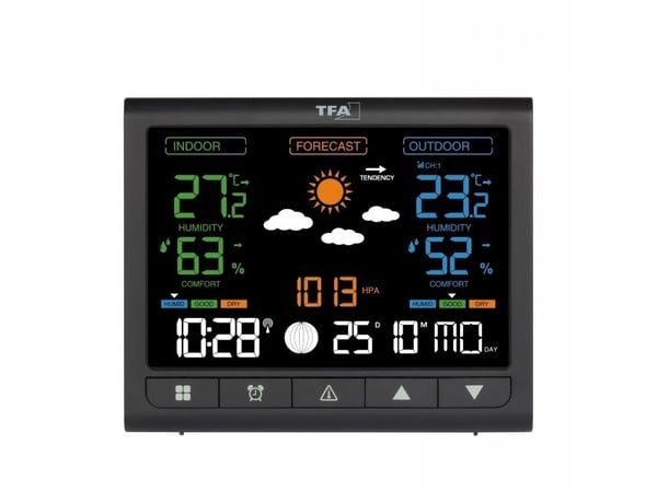 TFA-Dostmann 35.1171.01, Sort, Inne hygrometer, Inne Termometer, Utendørs Fuktighetsmåler, Utendørs Barometer, Hygrometer, Termometer, Hygrometer, ...