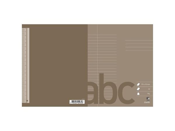Bantex 100051988, Bilde, Grå, 32 ark, 70 g/m², Linjerte ark, Universell