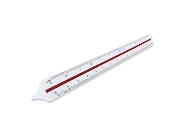 Målestok Maped, 6 måleskalaer (1:20 - 1:125), 30 cm